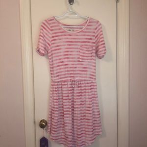Pink and White Striped Kids Dress